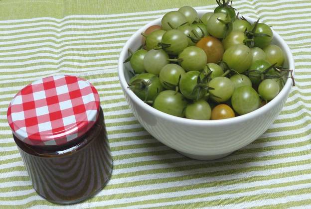Chutney de tomate cherry verde. CP