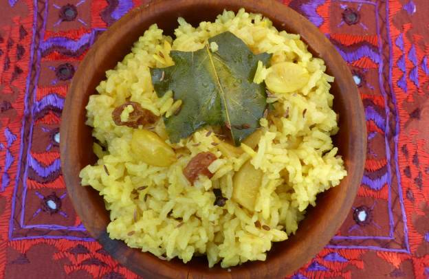 Arroz Pilaf con almendras y pasas. CP